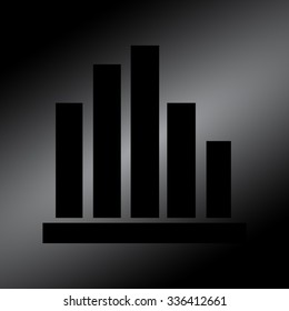 Black Vector Business Growing Chart Presentation Icon