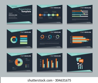 black vector business presentation slides Template . graphs and charts  presentation . background slides design.flat style.