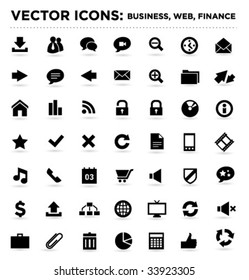 black vector business web finance icons 04