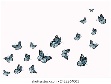 black vector butterfly hand drawn