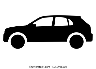 black vector car on white background