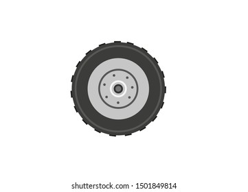 black vector car tire on white background 