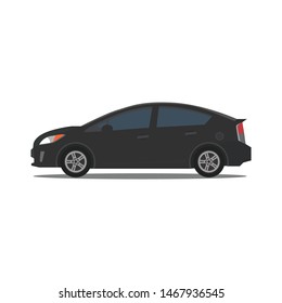 Black vector car vehicle sedan side view