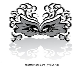 black vector carnival masks. abstract isolated illustration