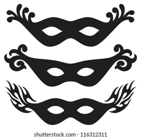 black vector carnival masks (masquerade)