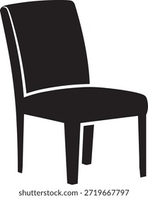 Icono de silla de Vector negro vista frontal 