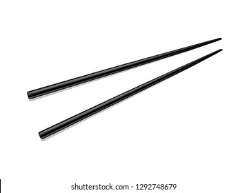 Black vector chopsticks for rice isolated on a white background