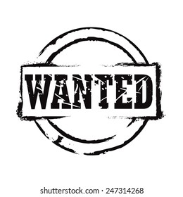 Black vector circles grunge stamps WANTED.