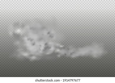 Black vector cloudiness ,fog or smoke on dark checkered background.Set of Cloudy sky or smog over the city.Vector illustration.