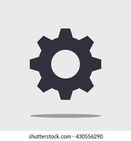 Black Vector Cog Shadow Isolated On Stock Vector (Royalty Free ...