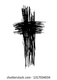 Black Vector Cross Cross Made Brush Stock Vector (Royalty Free ...