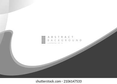 Black vector curve modern background with white space for text and message. concept design