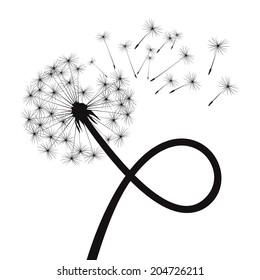 black vector dandelion