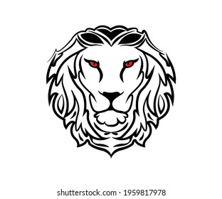 Black vector design of Lion's head 