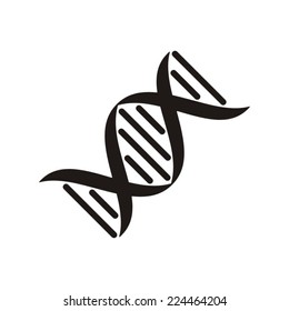 Black vector DNA molecule icon on white background