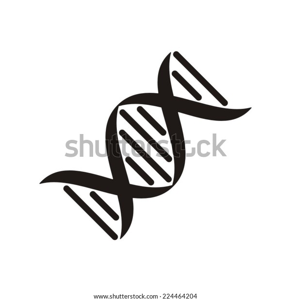 Black Vector Dna Molecule Icon On Stock Vector (Royalty Free) 224464204 ...