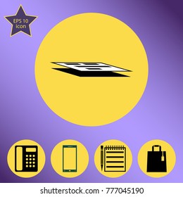 black vector document icon.Flat design style.