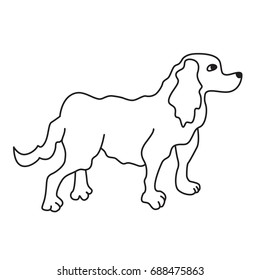 Black vector dog thin line. Vector illustration for your cute design.