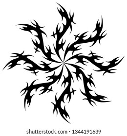Black vector drawing. Graphic ornament element. c