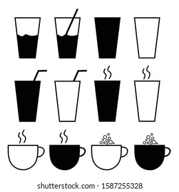 black vector drink line icon on a white background.
