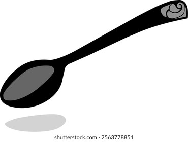 Black vector of an elegant spoon