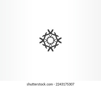 Black vector elements logo design concept. Round shape logo icon