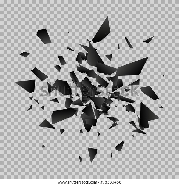 Black Vector Explosion On Transparent Background Stock Vector (Royalty ...