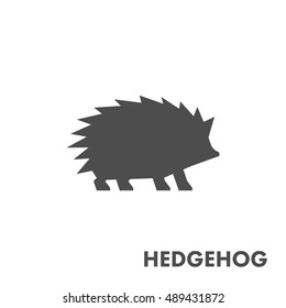 Black vector figure of hedgehog. Vector outline forest animals for web and design.