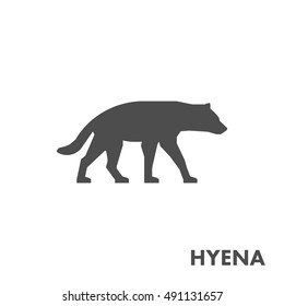 Black vector figure of hyena. Vector african animal for web and design.