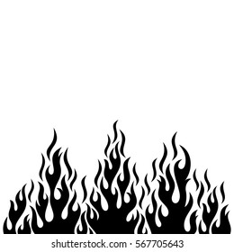 Black vector fire flame design element