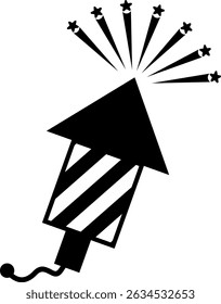 Fuegos artificiales de Vector negro para el año nuevo, cumpleaños