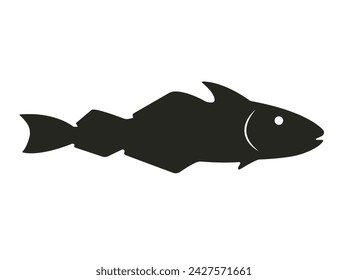 Der schwarze Vektorfisch, geschmeidig und stromlinienförmig, gleitet mühelos durch die Tiefe, seine Ebenholzschuppen glitzern mit einer dezenten Eleganz inmitten der Schatten des Ozeans.