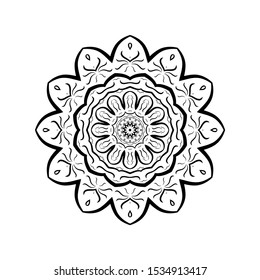 Black vector floral abstract mandala