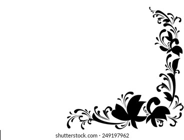 Black Vector floral ornament