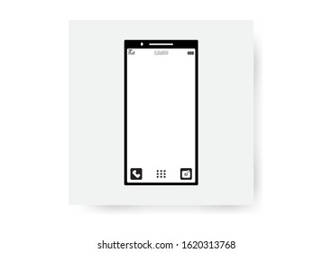 Black vector frameless smart phone, cellphone isolated on white background