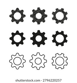 Black vector gear wheel