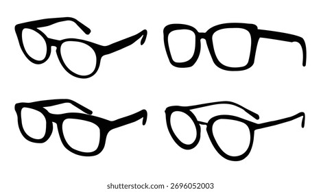 Black vector goggles frame set design