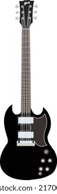 Guitarra eléctrica gótica vectorial negro