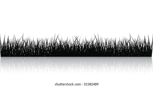 Black Vector Grass Isolated On White