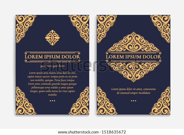Black vector\
greeting card with golden luxury frame template. Great for\
invitation, flyer, menu, brochure, monogram, background, wallpaper,\
decoration, packaging or any desired\
idea.