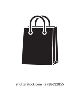 Icono negro del bolso de compras del supermercado del Vector