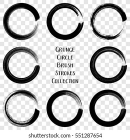 Black vector grunge circle brush strokes