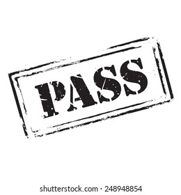 Black vector grunge stam PASS