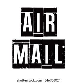 Black vector grunge stamp AIR MAIL
