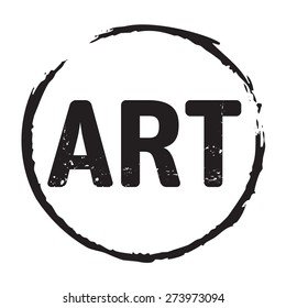 Black vector grunge stamp ART in circle