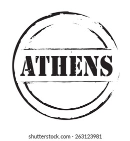 Black vector grunge stamp ATHENS