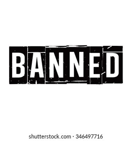 Black vector grunge stamp BANNED