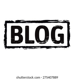 Black vector grunge stamp BLOG