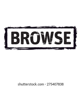 Black vector grunge stamp BROWSE