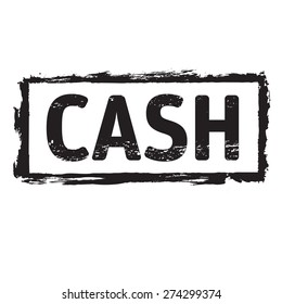 Black vector grunge stamp CASH